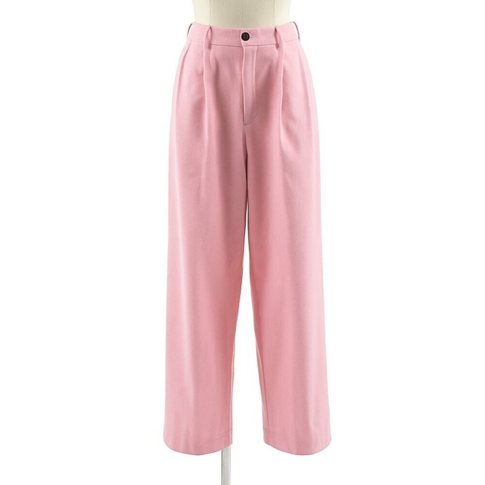 NWT LC23 Shetland Double Pink Wool Trousers Made in Italy Size 48 / 32 Waist